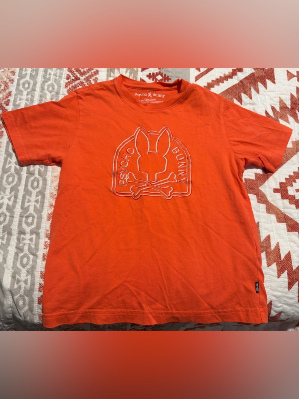 Psycho Bunny Orange Short-Sleeve Tee with White Outlined Logo